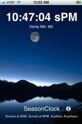 SeasonClock on the iPhone: Night